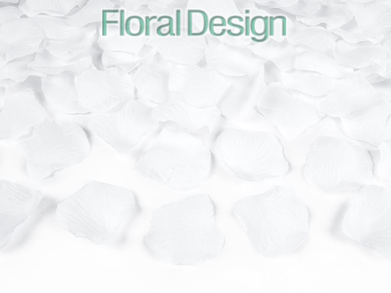 Konfety vystřelovací 40cm lístky růží bílá