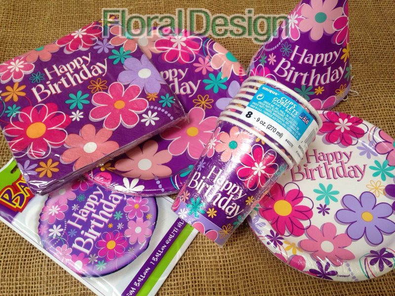 Papírový talíř 23cm "Květinové party" 8ks