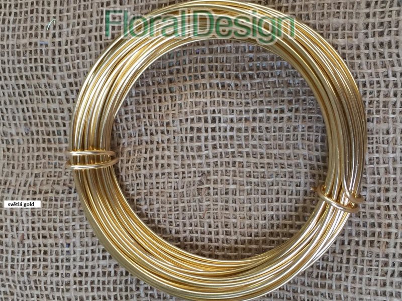Drát aluminium 2mm /12m zlatá