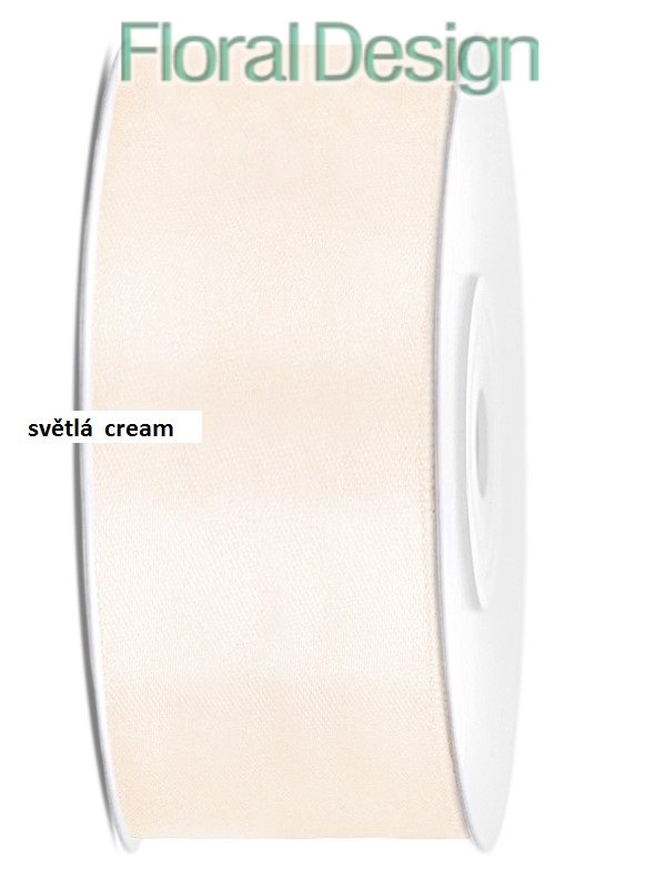 Stuha satén 25mm x 25m krémová