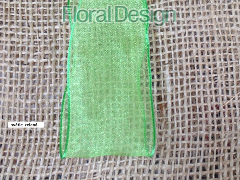 Stuha síťová s okrajem s drátkem 40mm x 25m světle zelená