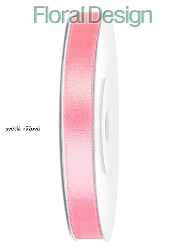 Stuha satén 6mm x 25m světlá růžová