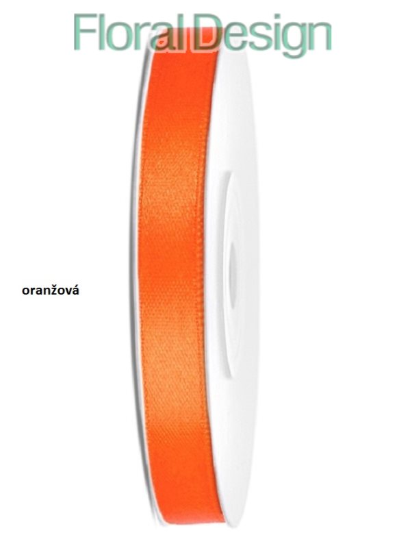 Stuha satén 6mm x 25m oranžová