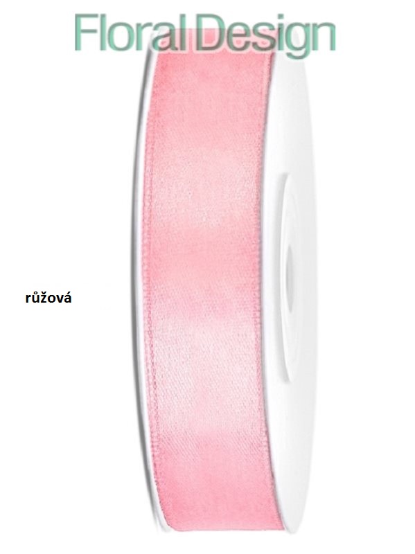 Stuha satén 12mm x 25m růžová