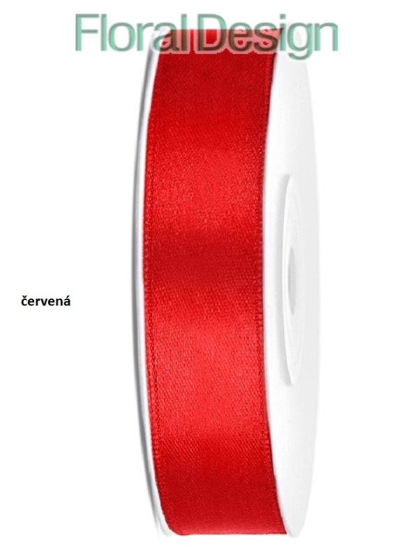 Stuha satén 12mm x 25m červená