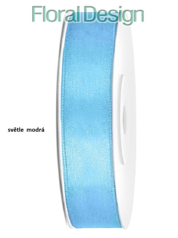 Stuha satén 12mm x 25m světle modrá