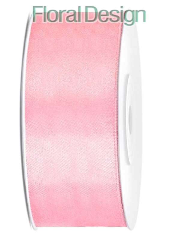 Stuha satén 25mm x 25m světlá růžová