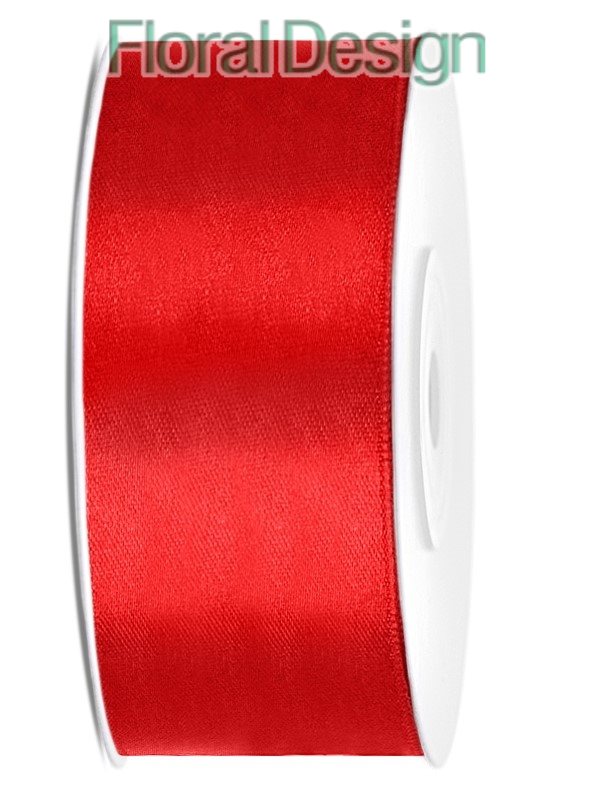 Stuha satén 25mm x 25m červená