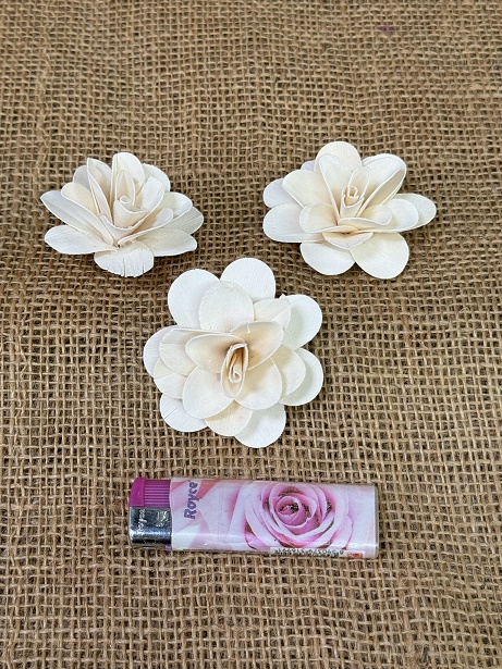 Wood rose 6cm loose 10 ks natur