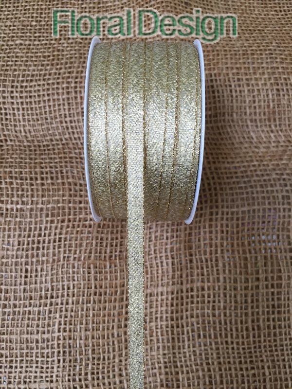Stuha úzká 6mm x 50m zlatá