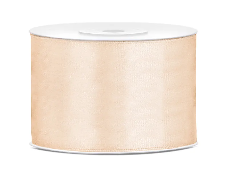 Stuha satén 50mm x 25m krémová