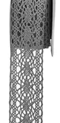 Stuha krajka 3,8cm x 4,5m šedá