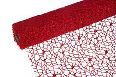 Pavučina 50cm x 5y červená / červená glitter