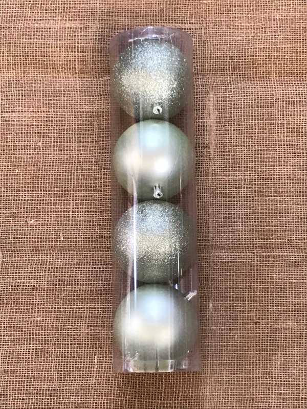 Vánoční koule plast 10 cm, 4ks mint