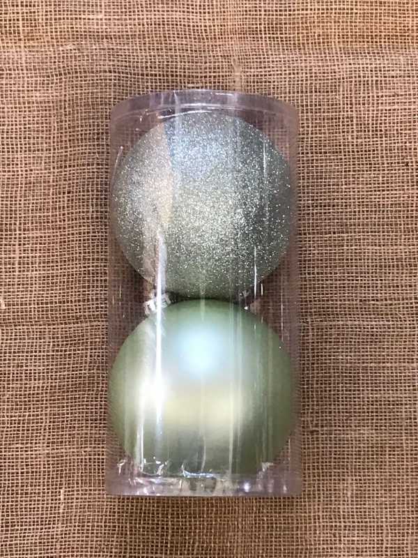 Vánoční koule plast 14 cm, 2ks mint