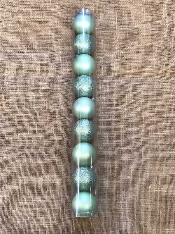 Vánoční koule plast 7 cm, 9ks mint