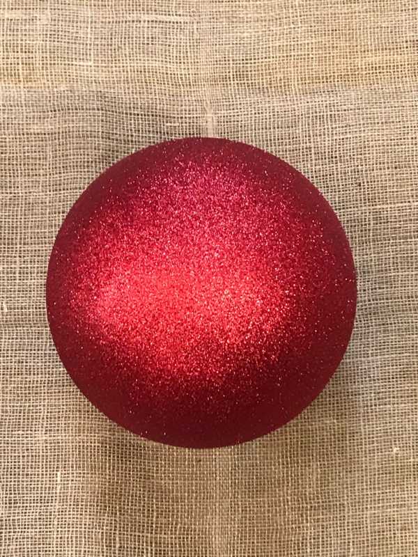 Vánoční koule plast 25 cm, 1ks červená glitter
