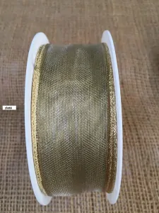 Stuha 40mm x 25m zlatá s okrajem zlatým