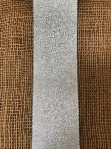 Stuha glitter 60mm x 20m stříbrná