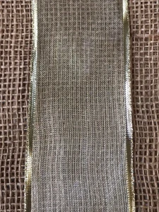 Stuha proužek okraj zlatý 60mm x 25m zlatá