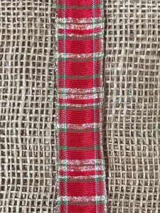 Stuha kostka 25mm x 15m červená / zelená