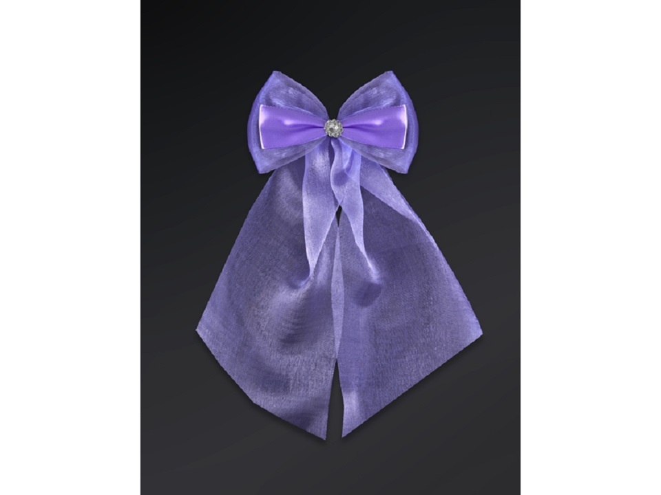 Mašle s broží a krajkou 14cm violet 2ks