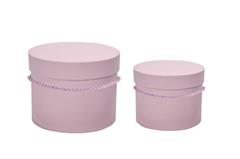 Flower box sametový S/2 světle růžová (15cm, 17cm)