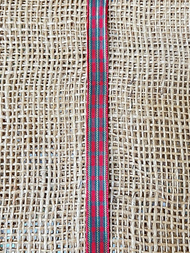 Stuha 10mm x 20m kostička červená / zelená / zlatá
