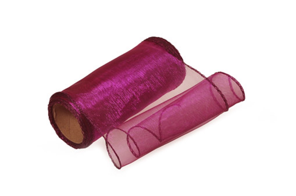 Organza 12cm x 8m tmavá švestková