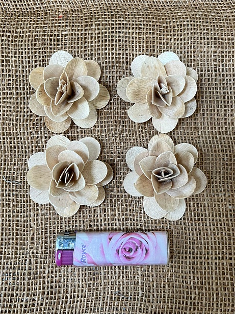 Wood rose 6cm loose 10 ks natur