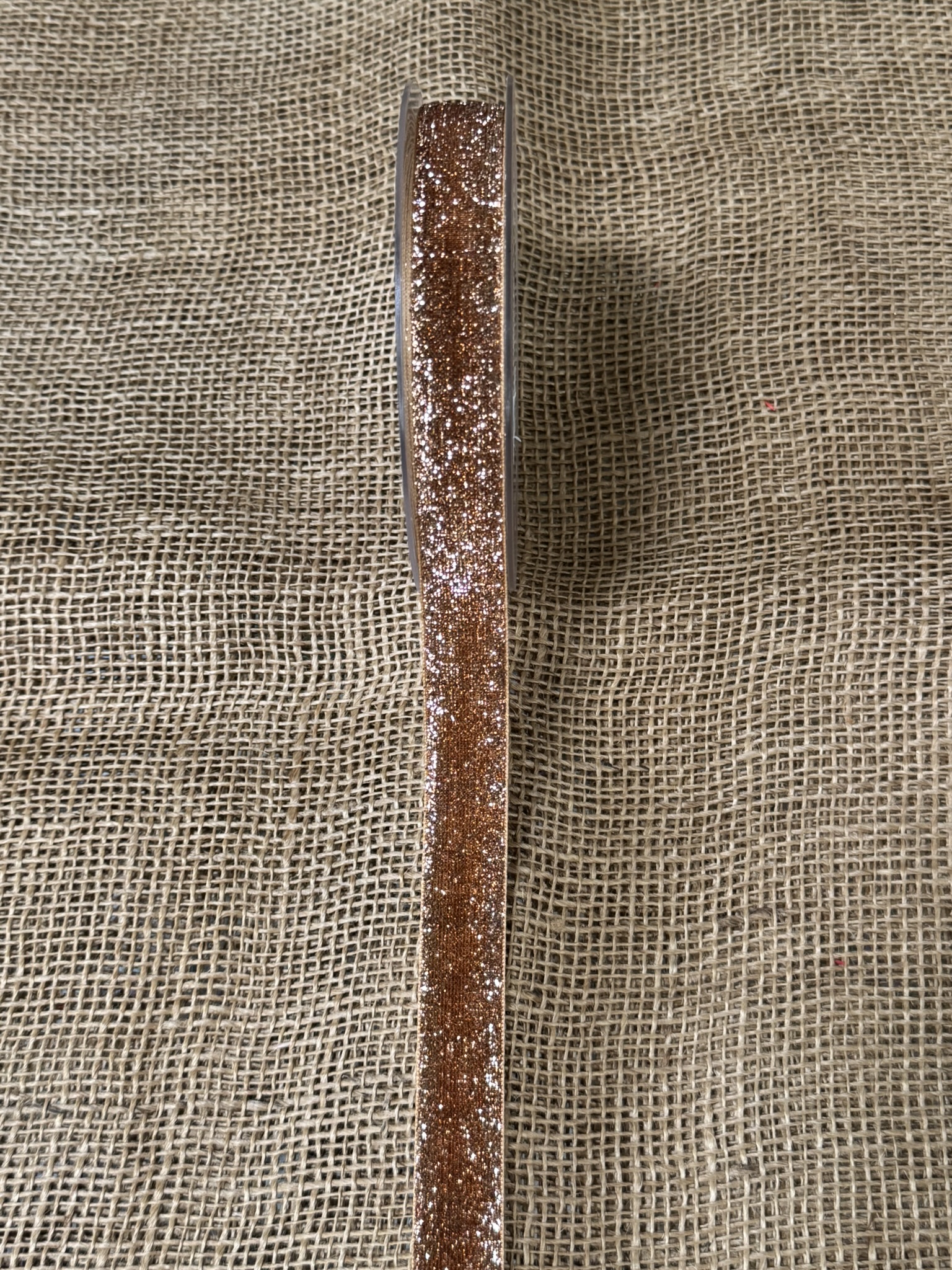 Stuha 20mm x 10m bronzová glitter 