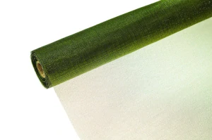 Organza 39cm x 8m olivová metal