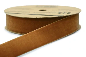 Stuha samet 25mm x 9m zlato hnědá
