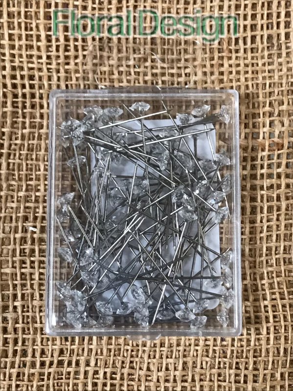 Špendlík 85 ks, 40mm s diamantem natur