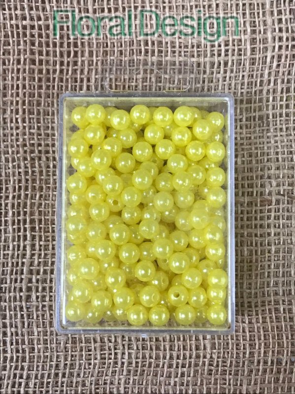 Perličky 10mm žlutá 115ks