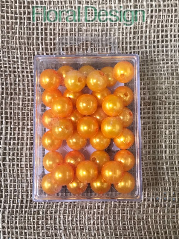 Perličky 14mm oranžová 35ks