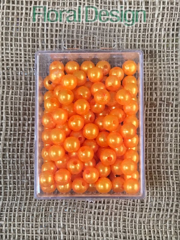 Perličky 10mm oranžová 115ks