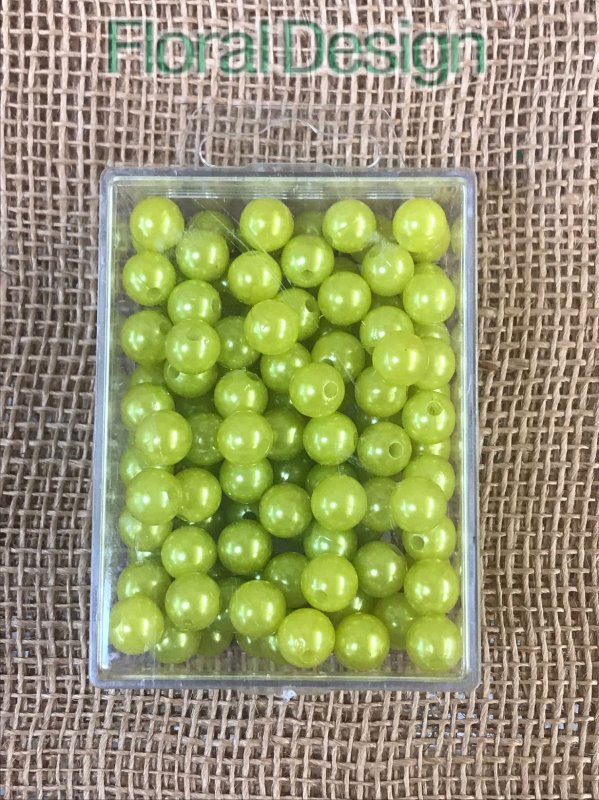 Perličky 10mm světle zelená 115ks