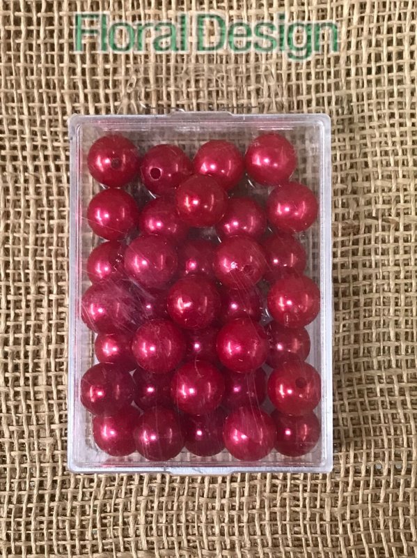 Perličky 14mm červená 35ks