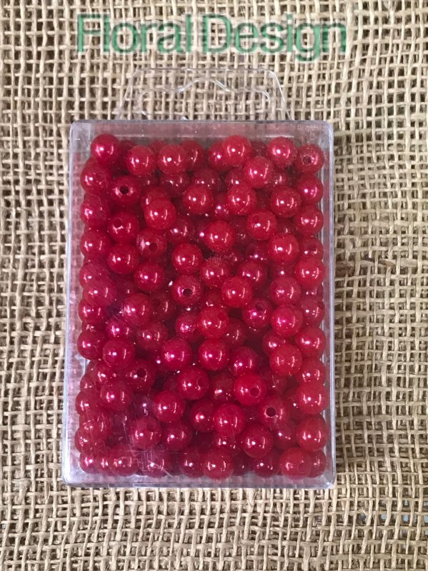 Perličky 8mm červená 250ks