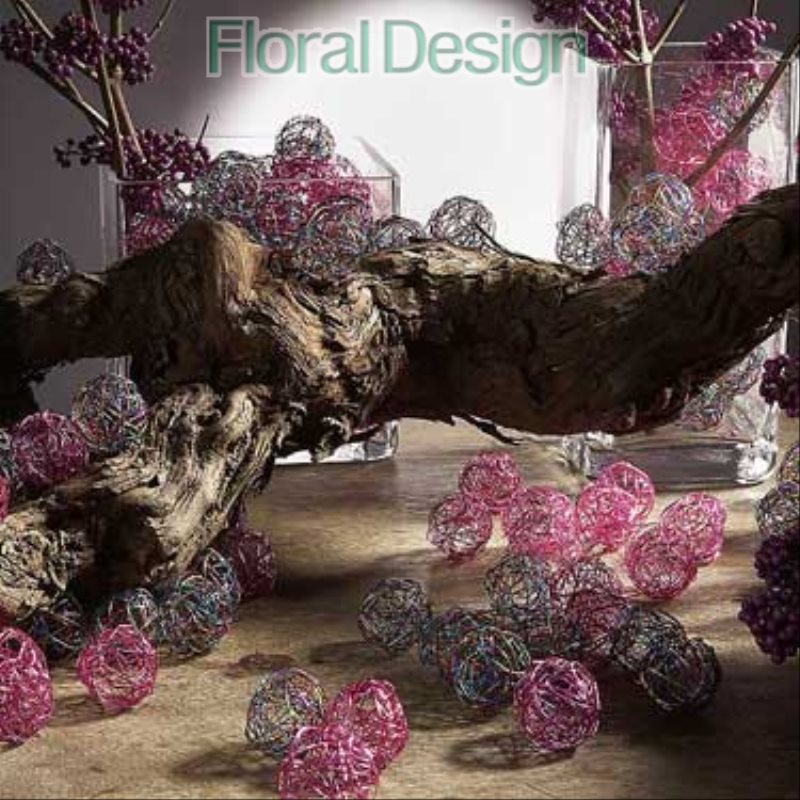 Koule 8cm z drátku 9 ks violet