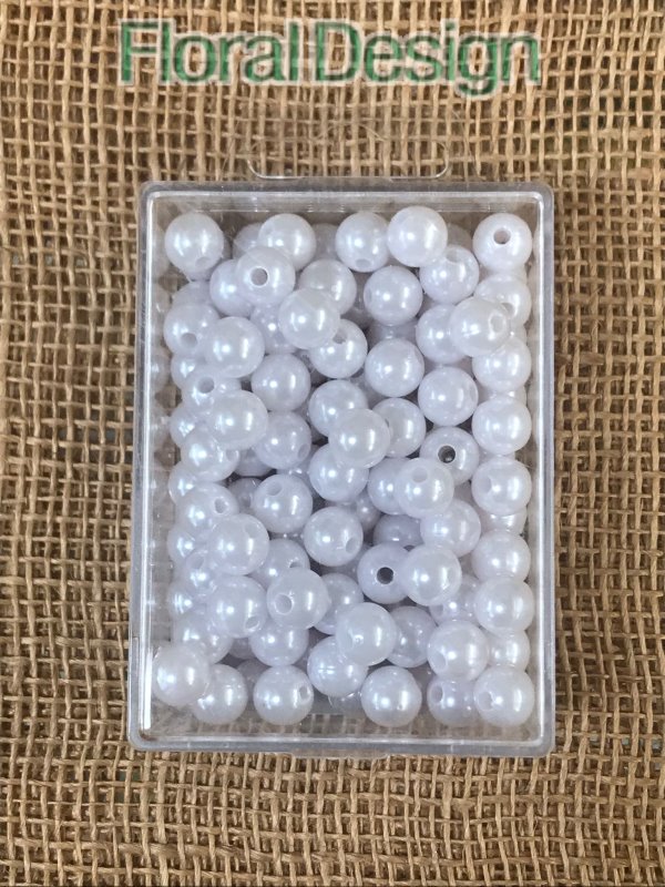 Perličky 10mm bílá 115ks