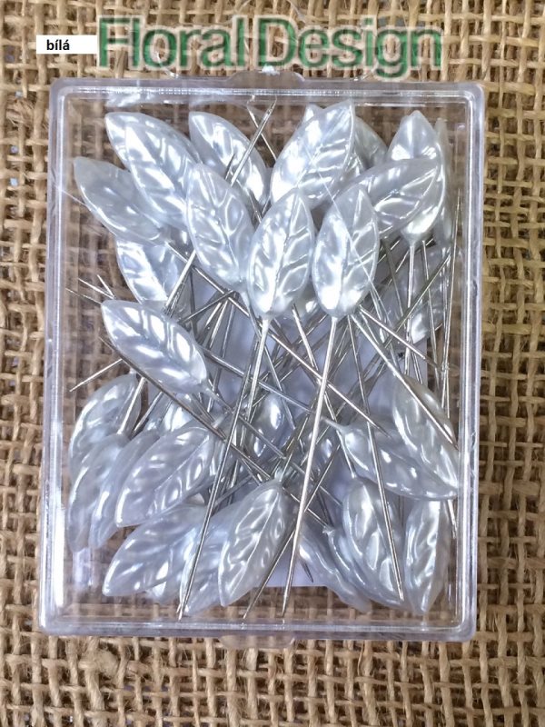 Špendlík / lístek 40 ks bílá