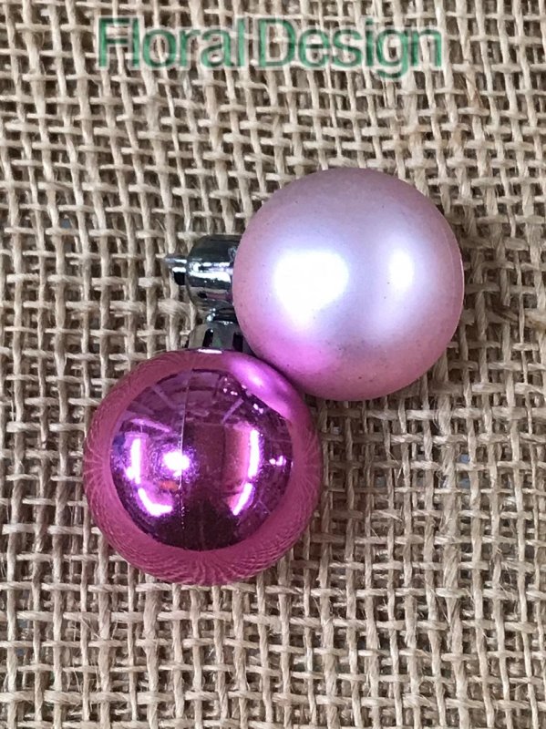 Vánoční koule plast 3 cm, 18ks růžová