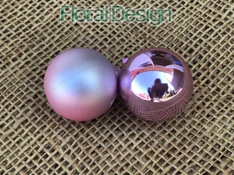 Vánoční koule plast 7 cm, 9ks růžová