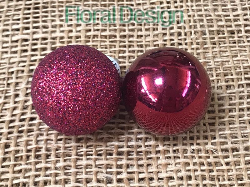 Vánoční koule plast 10 cm, 4ks bordó