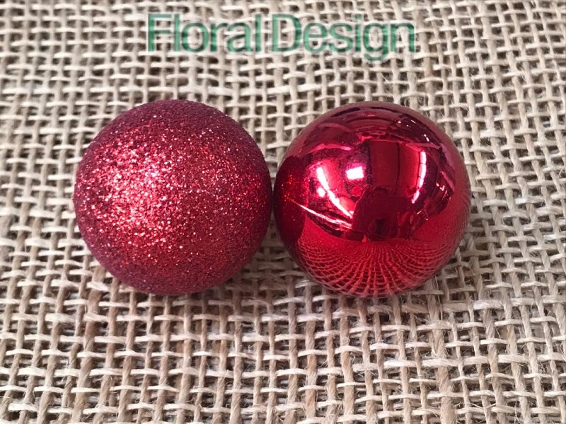 Vánoční koule plast 10 cm, 4ks červená