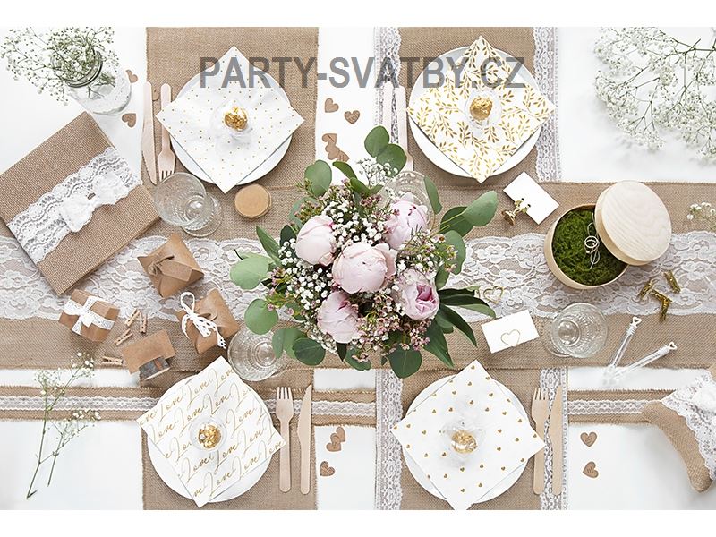 Stolní běhoun 28cm x 2,75m krajka po stranách