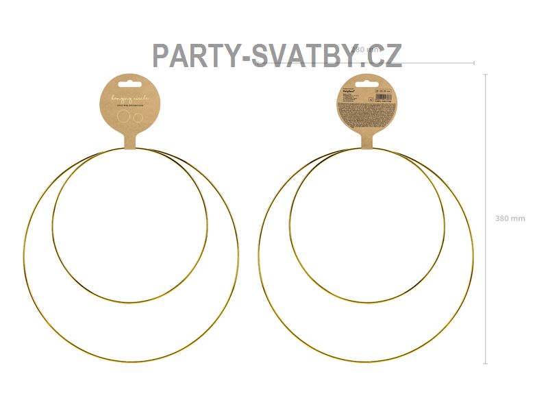 Kruhy metal zlatá 2 ks (28cm, 20cm)