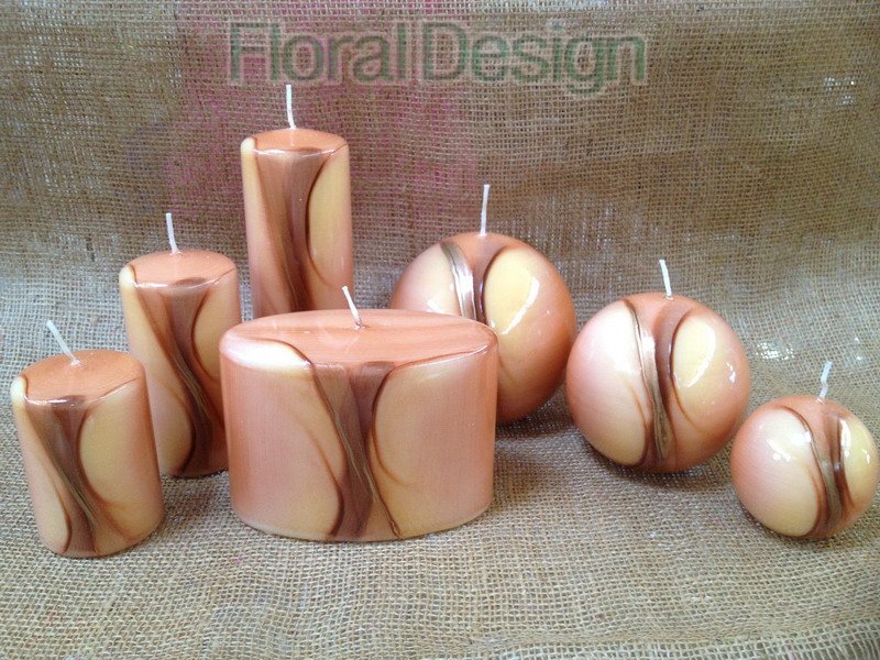 Svíčka Linea válec 9cm hnědá